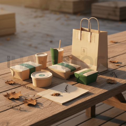 Flatlay Of Restaurant Packagin