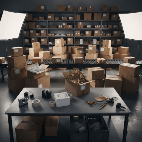 Delivery Workspace With Boxes