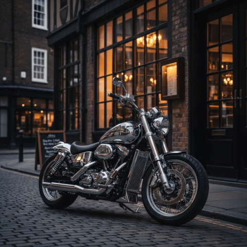 Motorbike Parked Outside Resta