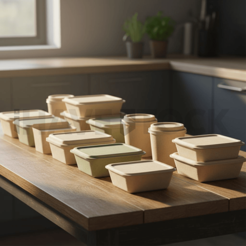 Food Containers Arranged Neatl