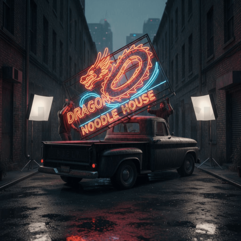 Neon Restaurant Sign Delivery