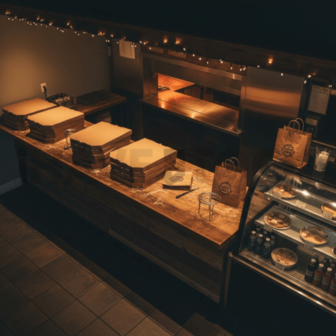 Pizzeria Counter Ready For Pic