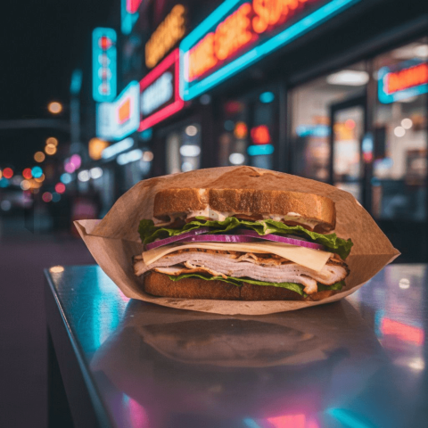 Sandwich Wrapped In Paper Bag
