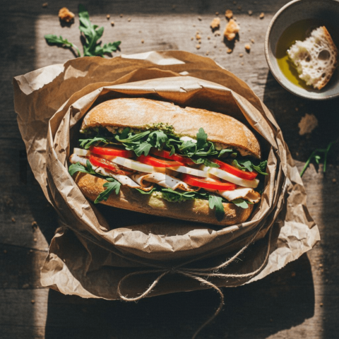 Sandwich Wrapped In Paper Bag(4)