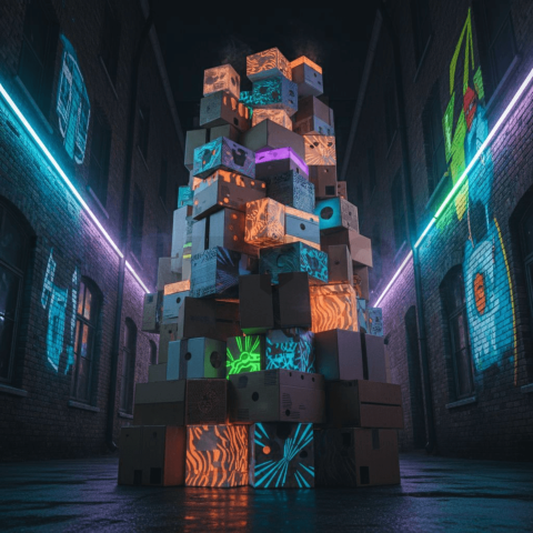 Stack Of Cardboard Food Boxes