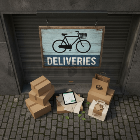 Urban Storefront With Delivery