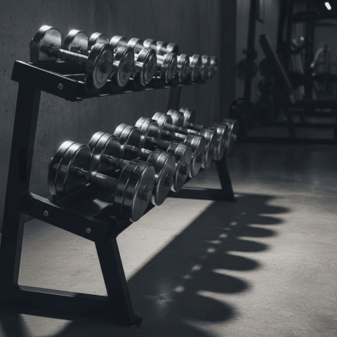 Dumbbells On Rack