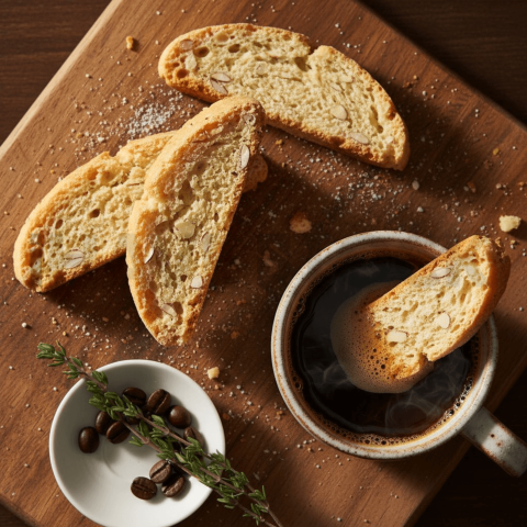 FOD D&SMT 0320 Almond Biscotti With Coffee