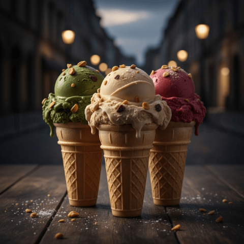 Gelato Trio In Waffle Cones FOD D&SMT 0002