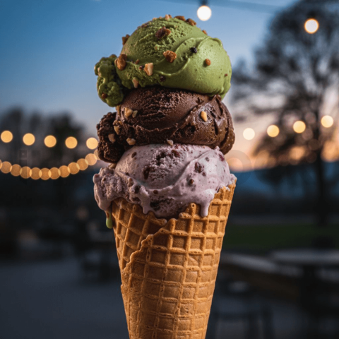 Gelato Trio In Waffle Cones FOD D&SMT 0149