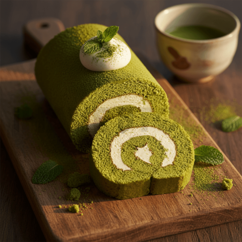 Matcha Roll Cake With Cream FOD D&SMT 0014