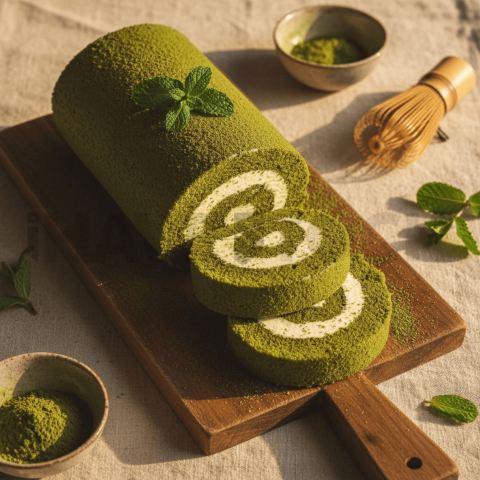 Matcha Roll Cake With Cream FOD D&SMT 0046