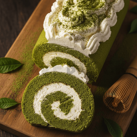 Matcha Roll Cake With Cream FOD D&SMT 0136