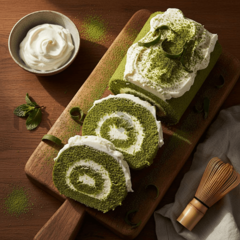 Matcha Roll Cake With Cream FOD D&SMT 0265