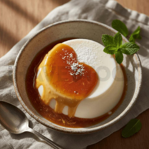 Milk Pudding With Caramel Sauce FOD D&SMT 0308