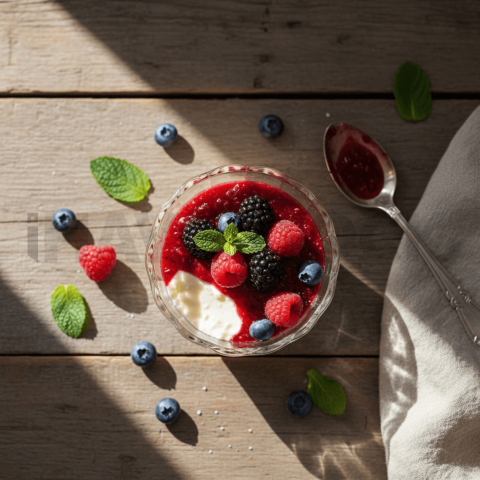 Panna Cotta With Berry Coulis FOD D&SMT 0035