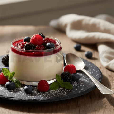 Panna Cotta With Berry Coulis FOD D&SMT 0187