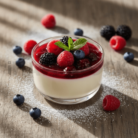 Panna Cotta With Berry Coulis FOD D&SMT 0168