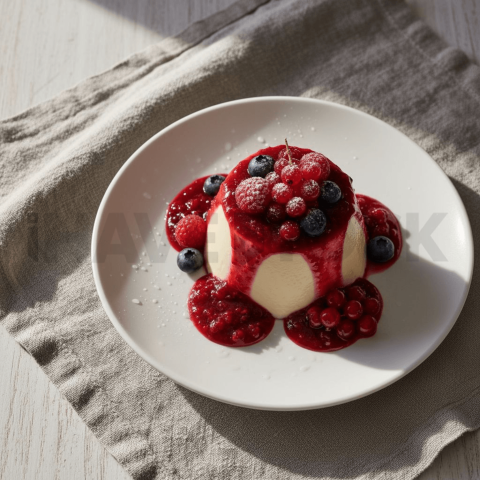 Panna Cotta With Berry Coulis FOD D&SMT 0276