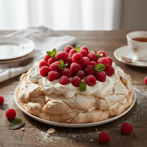 Raspberry Pavlova With Whipped Cream FOD D&SMT 0163