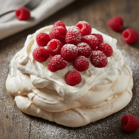 Raspberry Pavlova With Whipped Cream FOD D&SMT 0178