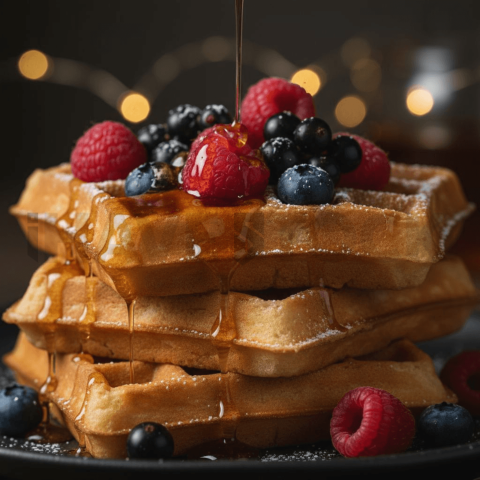 Waffles With Berries And Syrup FOD D&SMT 0054