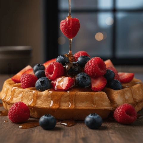 Waffles With Berries And Syrup FOD D&SMT 0144