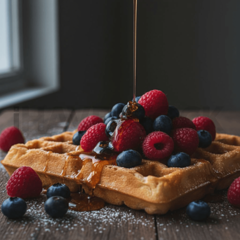 Waffles With Berries And Syrup FOD D&SMT 0211