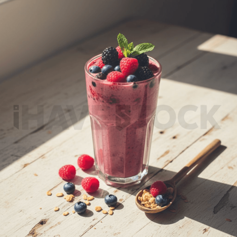 Berry Smoothie On Wooden Count FOD D&S 3774