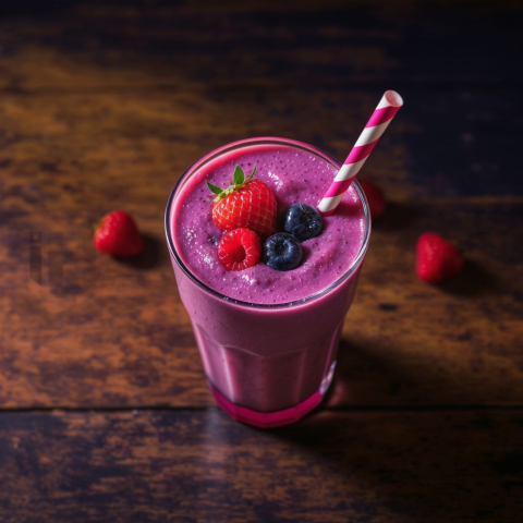 Berry Smoothie On Wooden Count FOD D&S 4000