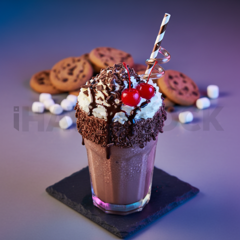Chocolate Milkshake Glass Cup FOD D&S 3595