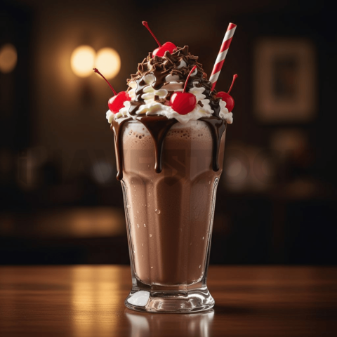 Chocolate Milkshake Glass Cup FOD D&S 3854