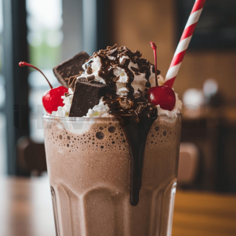 Chocolate Milkshake Glass Cup FOD D&S 4016