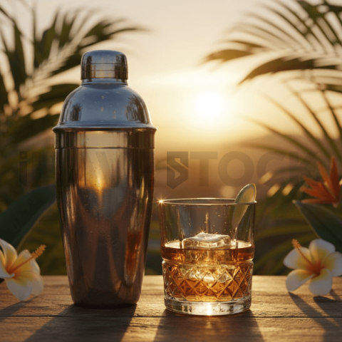 Cocktail Shaker Next To Glass FOD D&S 3660