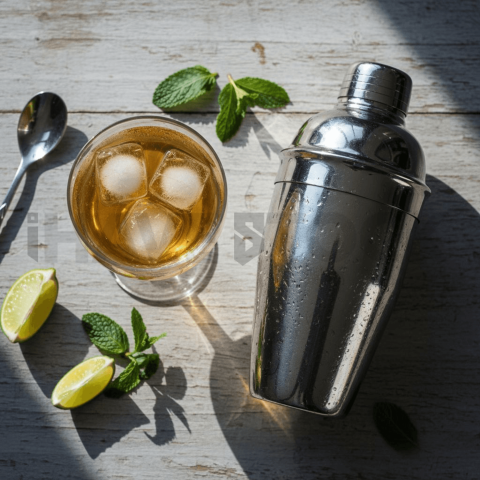 Cocktail Shaker Next To Glass FOD D&S 3359