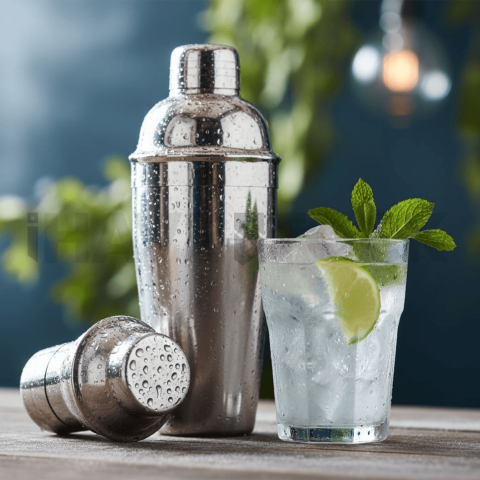 Cocktail Shaker Next To Glass FOD D&S 3989