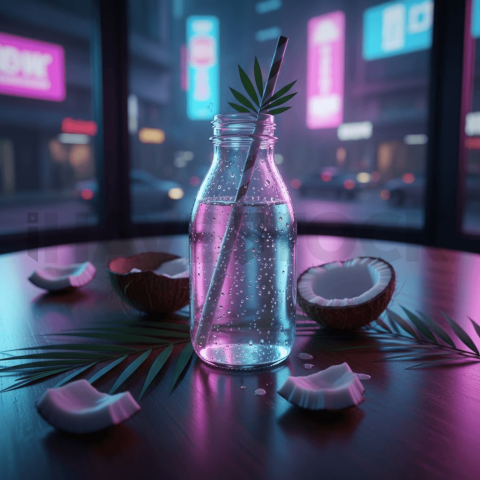 Coconut Water In Bottle On Tab FOD D&S 3271