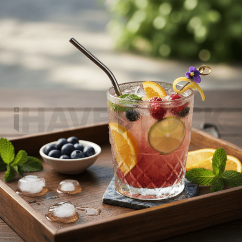 Fruit Drink Served On Tray FOD D&S 3465