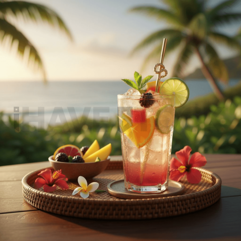 Fruit Drink Served On Tray FOD D&S 3737