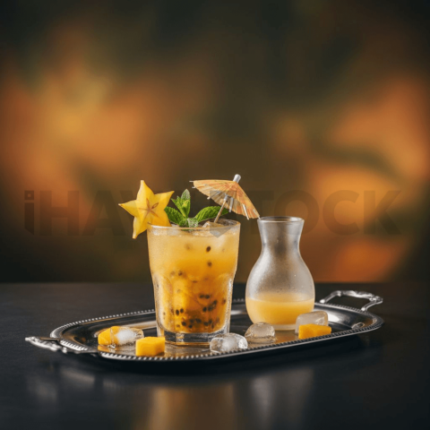 Fruit Drink Served On Tray FOD D&S 3995