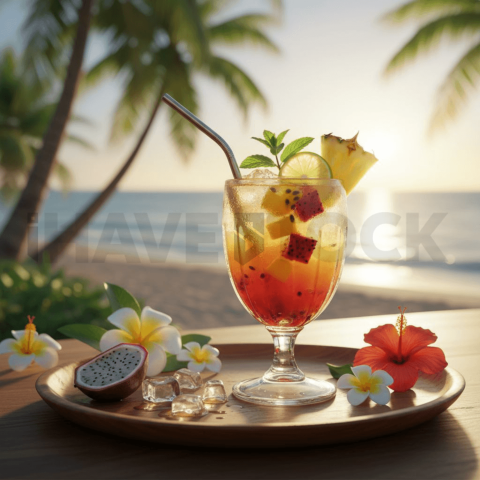 Fruit Drink Served On Tray FOD D&S 4047