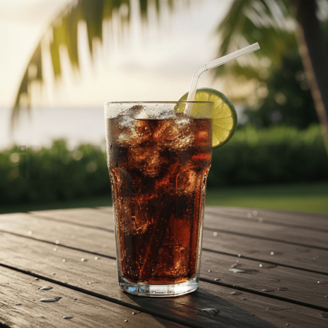 Glass Of Cold Cola On Wood Tab FOD D&S 3626