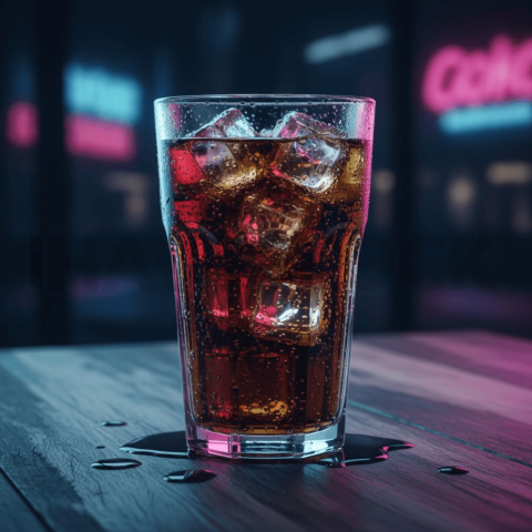 Glass Of Cold Cola On Wood Tab FOD D&S 4022
