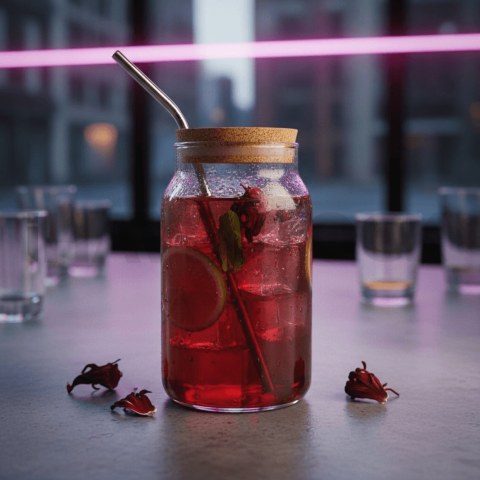 Hibiscus Iced Tea In Glass Jar FOD D&S 3268