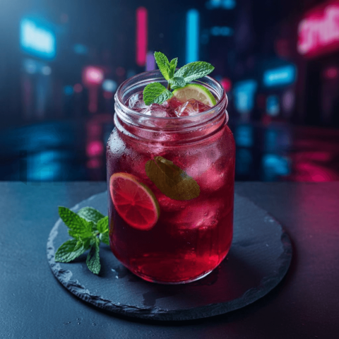 Hibiscus Iced Tea In Glass Jar FOD D&S 3296