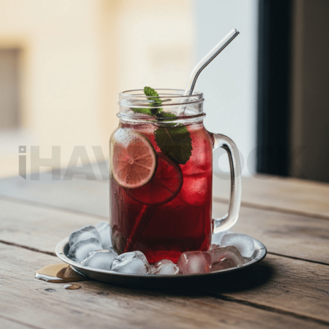 Hibiscus Iced Tea In Glass Jar FOD D&S 3395
