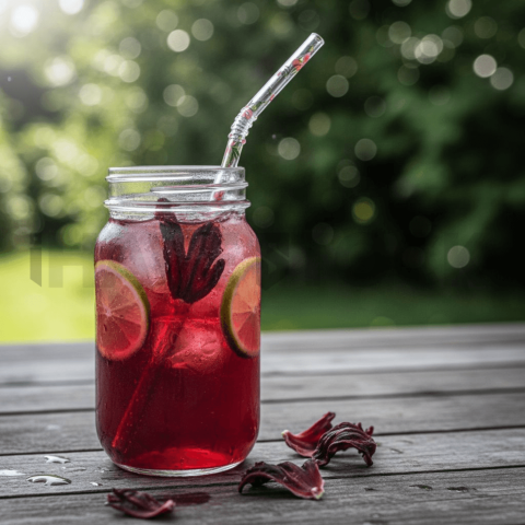 Hibiscus Iced Tea In Glass Jar FOD D&S 3643