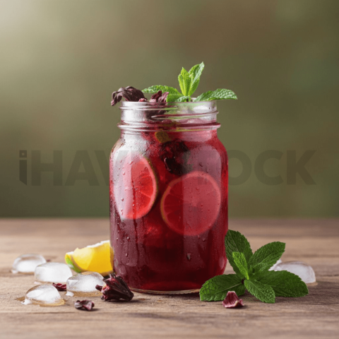 Hibiscus Iced Tea In Glass Jar FOD D&S 3366