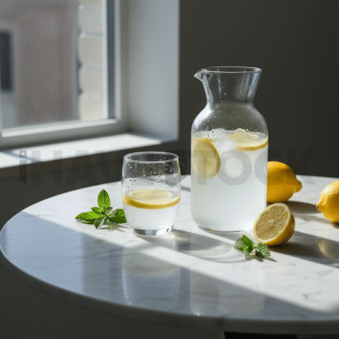 Lemon Water On Marble Table FOD D&S 3616