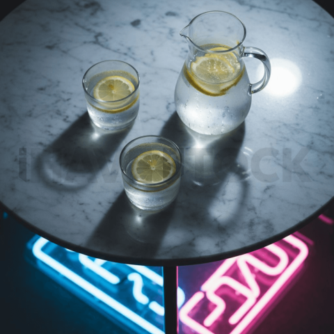 Lemon Water On Marble Table FOD D&S 3820